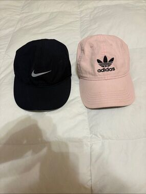 Nike Black Hat & Pink Adidas Hat